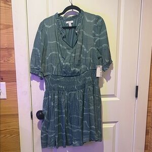 Green Patterned Women's Dress